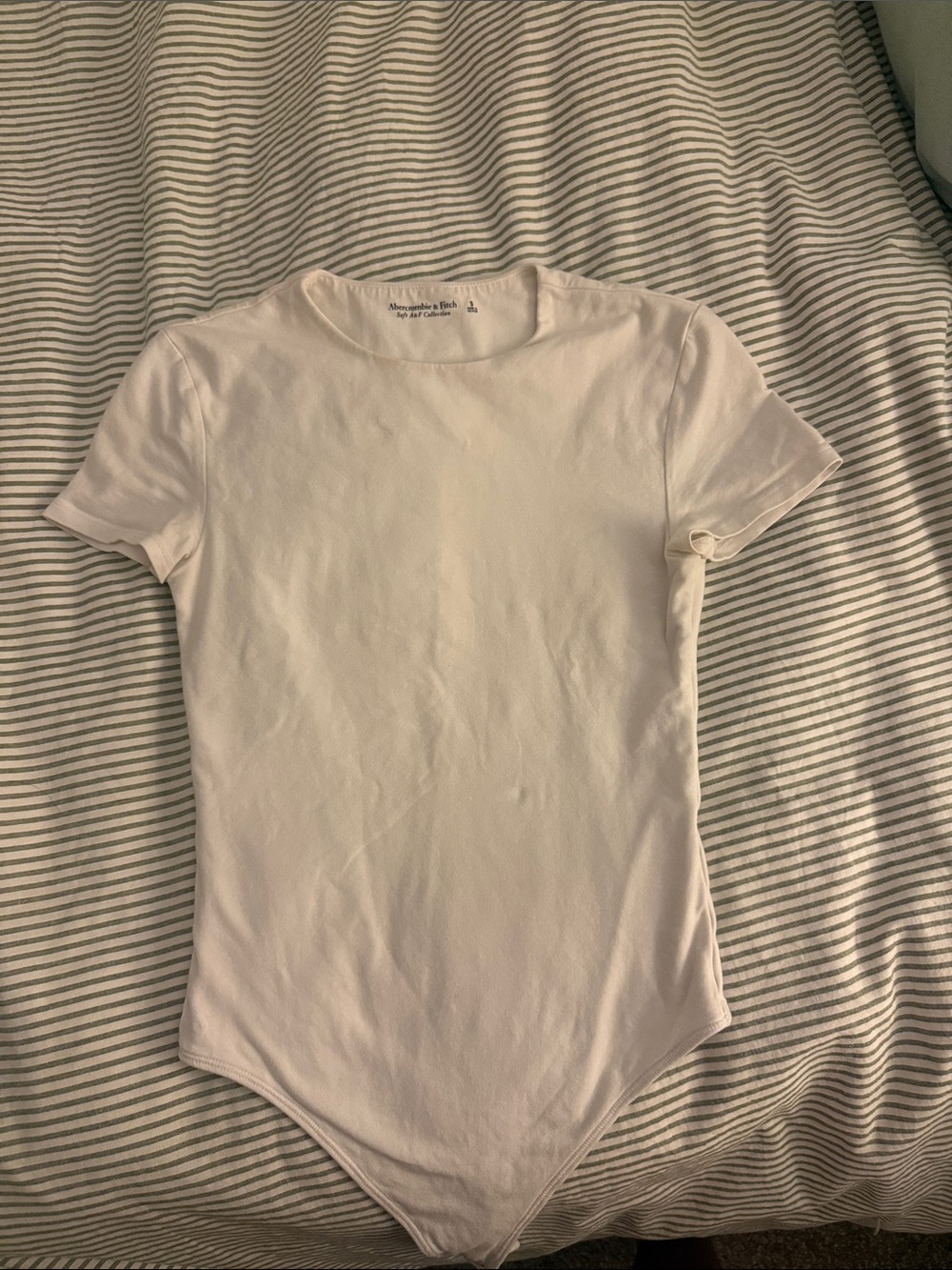 Abercrombie & Fitch Soft A&F White Short Sleeve Bodysuit